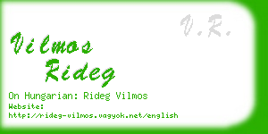 vilmos rideg business card